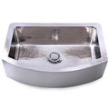 Nantucket Sinks 33 Inch Hammered Farmhouse Stainless Steel Sink FSSH3322